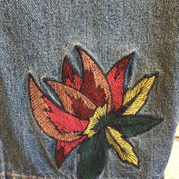 VINTAGE HONEY PUNCH EMBROIDERED JEAN SKIRT‎ - Picture 5 of 9